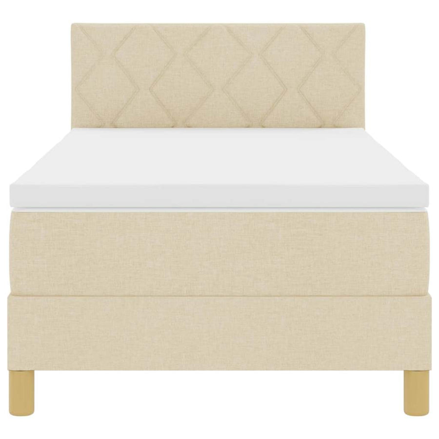 Boxspringbed met matras met hoofdeinde Crème 90 x 190 cm Stof