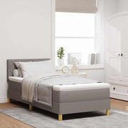 Boxspringbed 90x200 cm taupe met matras hoofdeinde