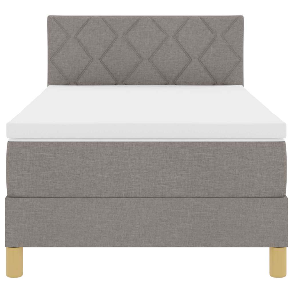 Boxspringbed met matras met hoofdeinde Taupe 90 x 200 cm Stof