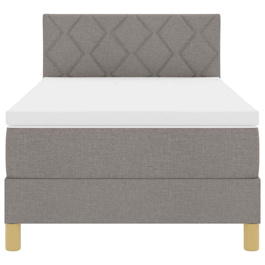 Boxspringbed met matras met hoofdeinde Taupe 90 x 200 cm Stof