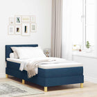 Boxspringbed 90x200 cm blauw stof met matras