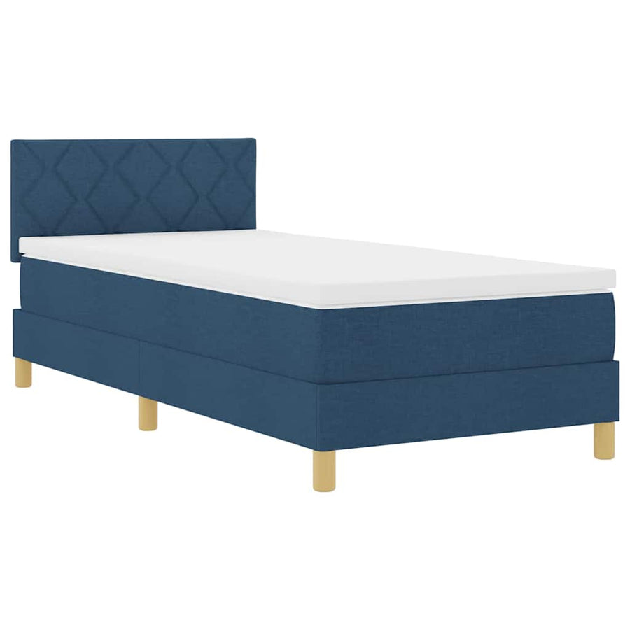 Boxspringbed met matras met hoofdeinde Blauw 90 x 200 cm Stof