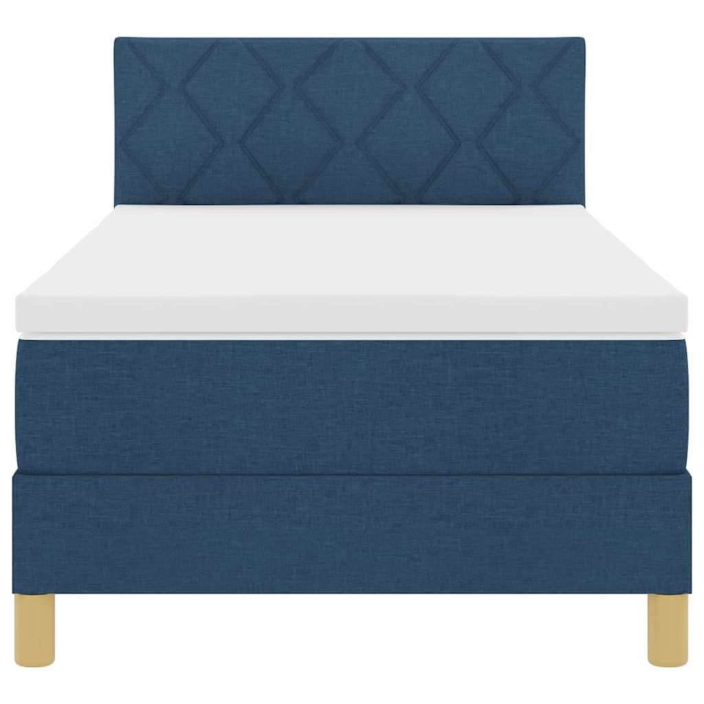 Boxspringbed met matras met hoofdeinde Blauw 90 x 200 cm Stof