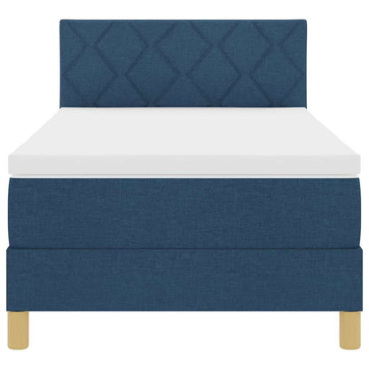 Boxspringbed met matras met hoofdeinde Blauw 90 x 200 cm Stof