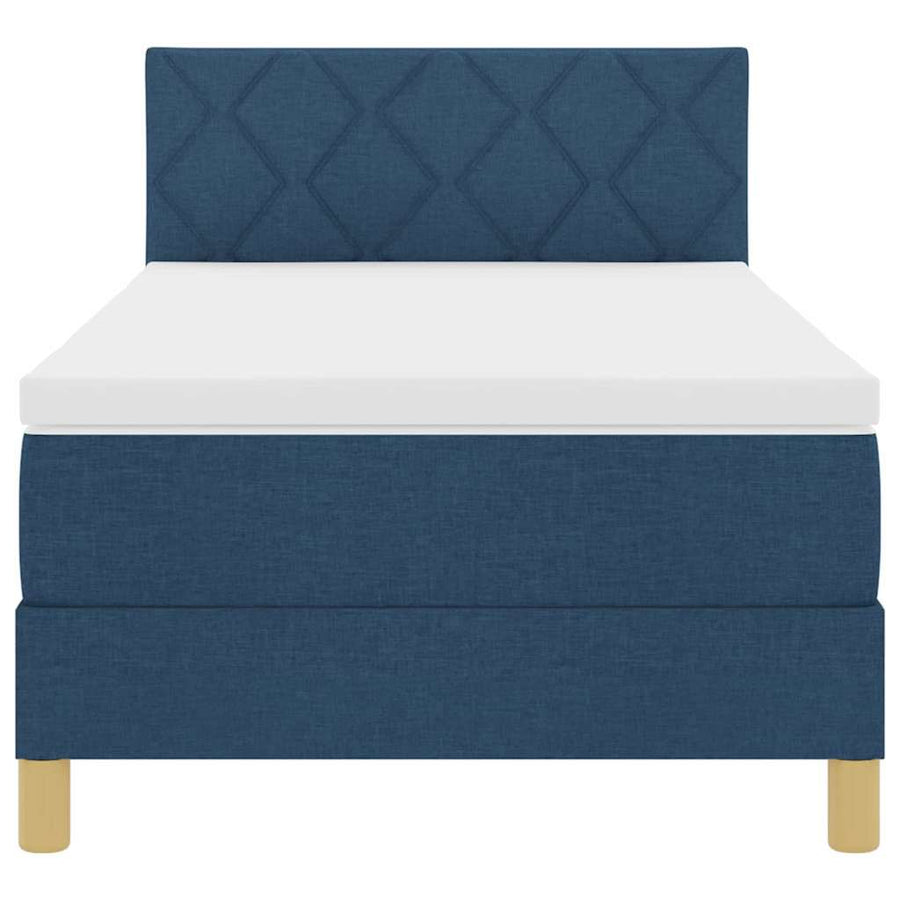 Boxspringbed met matras met hoofdeinde Blauw 90 x 200 cm Stof