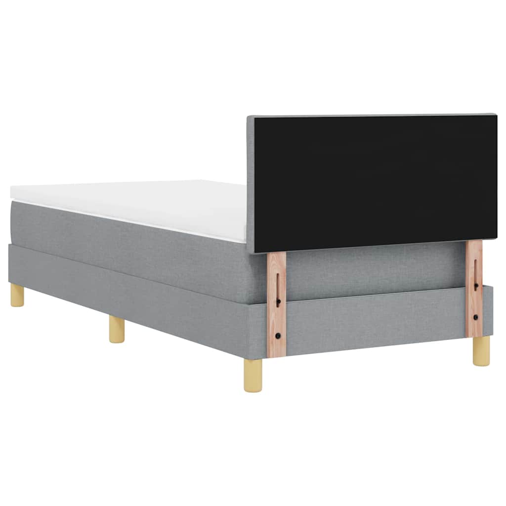Boxspringbed met kussen Lichtgrijs 100 x 200 cm Stof