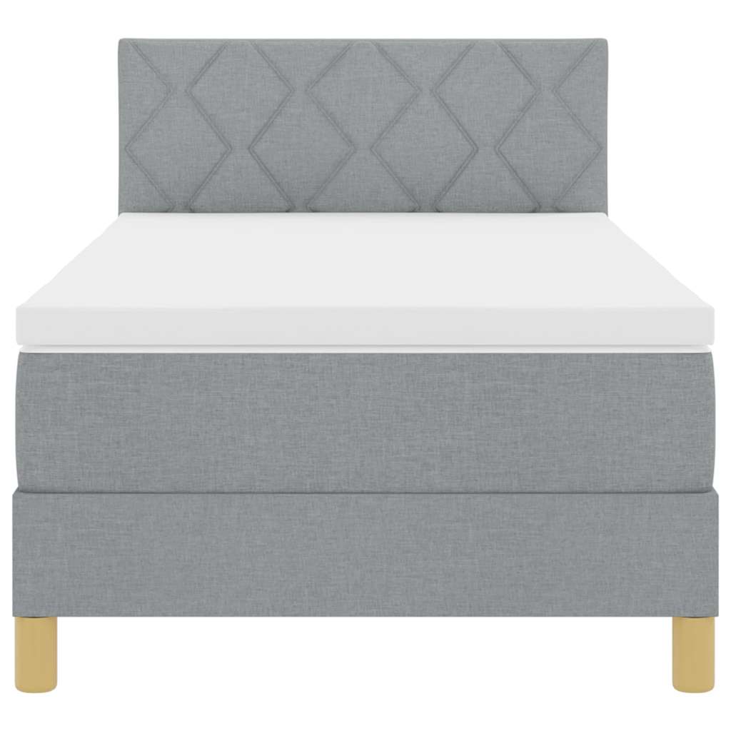 Boxspringbed met kussen Lichtgrijs 100 x 200 cm Stof