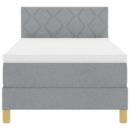 Boxspringbed met kussen Lichtgrijs 100 x 200 cm Stof