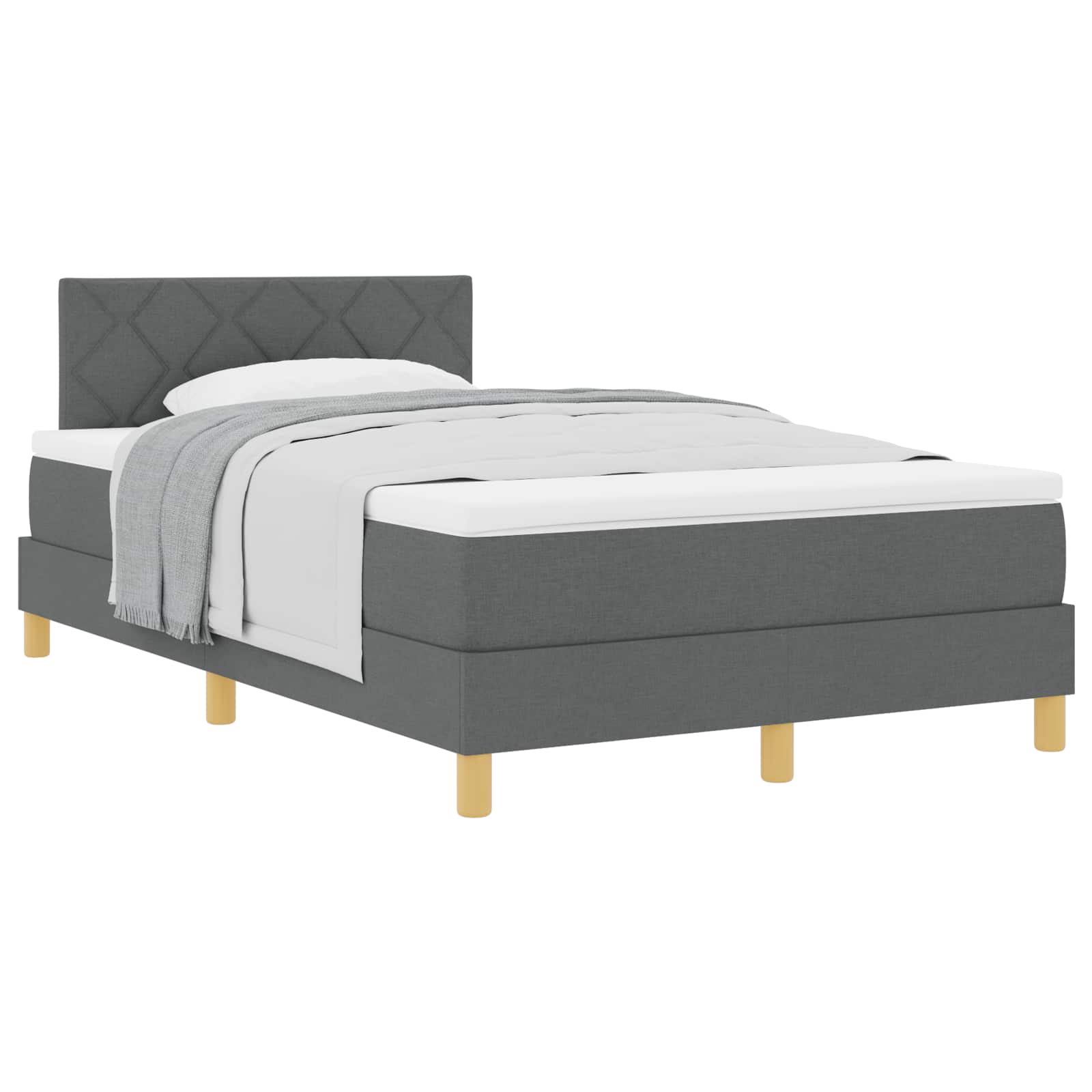 Boxspringbed met matras Donkergrijs 120 x 190 cm Stof