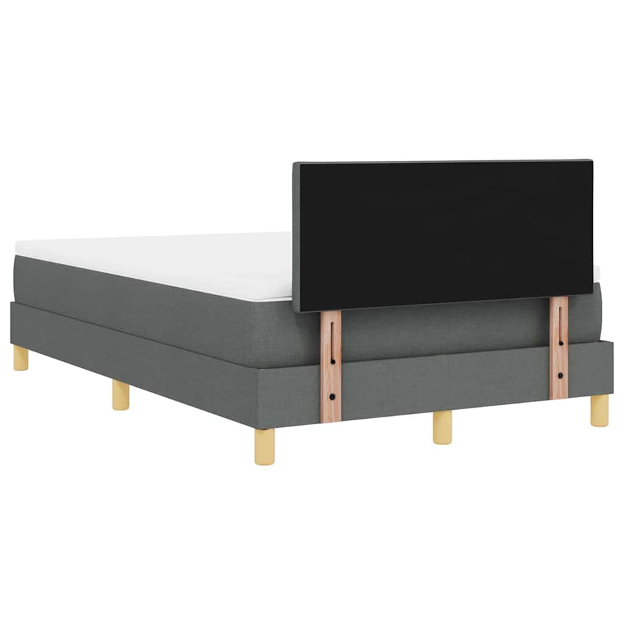 Boxspringbed met matras Donkergrijs 120 x 190 cm Stof