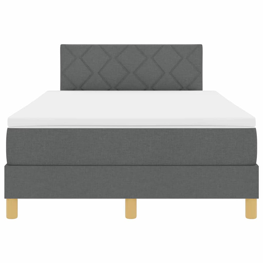 Boxspringbed met matras Donkergrijs 120 x 190 cm Stof