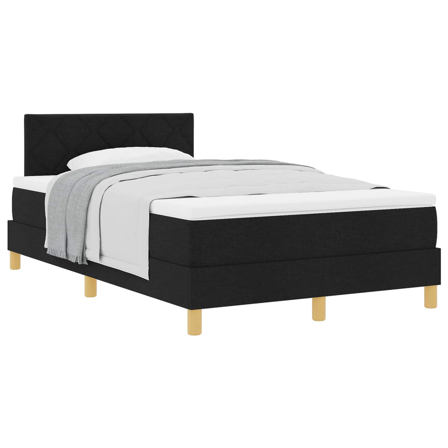 Boxspringbed met matras met hoofdeinde Zwart 120 x 190 cm Stof