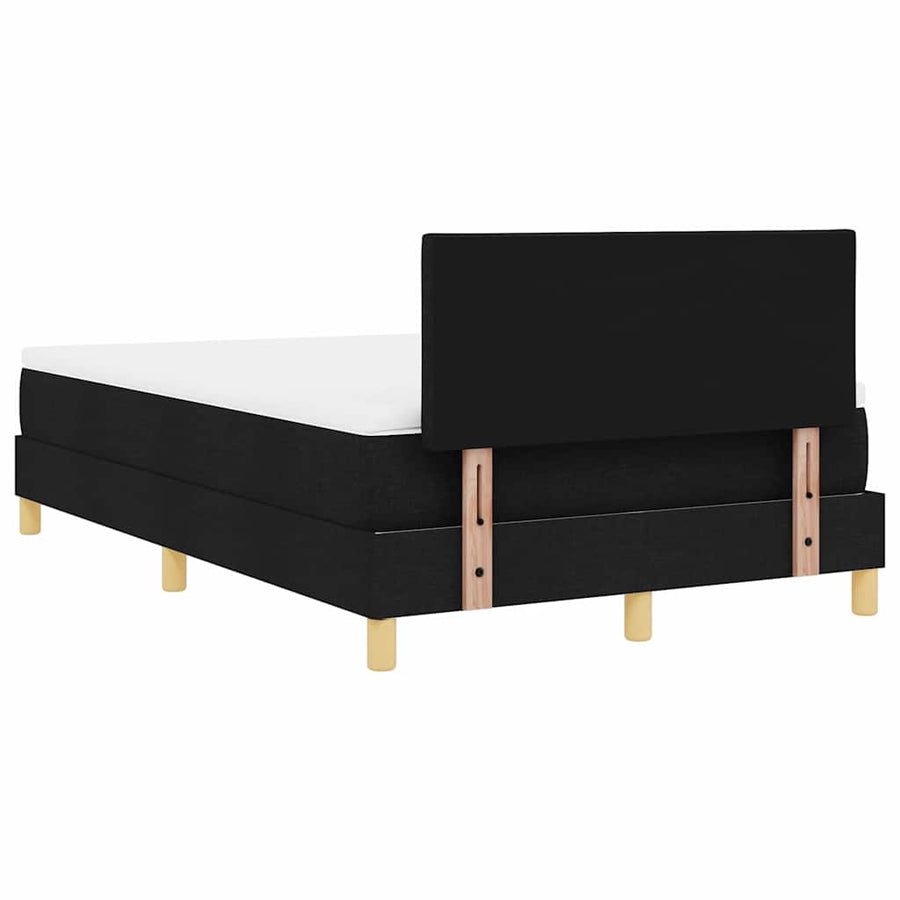 Boxspringbed met matras met hoofdeinde Zwart 120 x 190 cm Stof