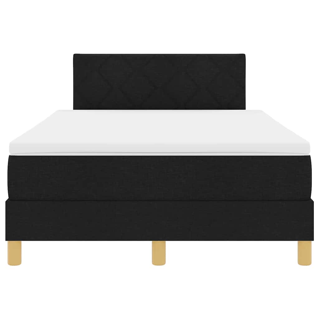 Boxspringbed met matras met hoofdeinde Zwart 120 x 190 cm Stof