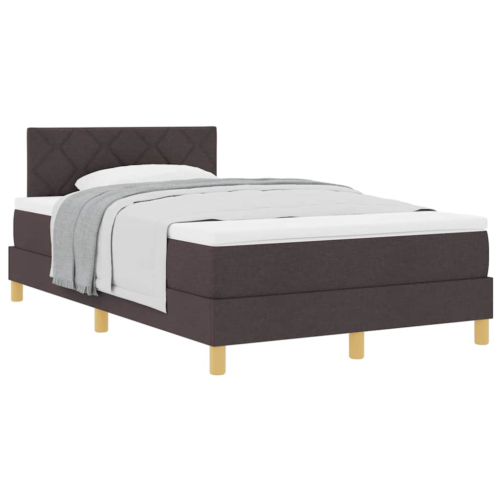 Boxspringbed met matras Donkerbruin 120 x 190 cm Stof