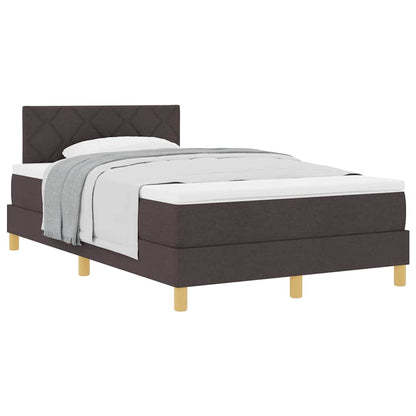 Boxspringbed met matras Donkerbruin 120 x 190 cm Stof