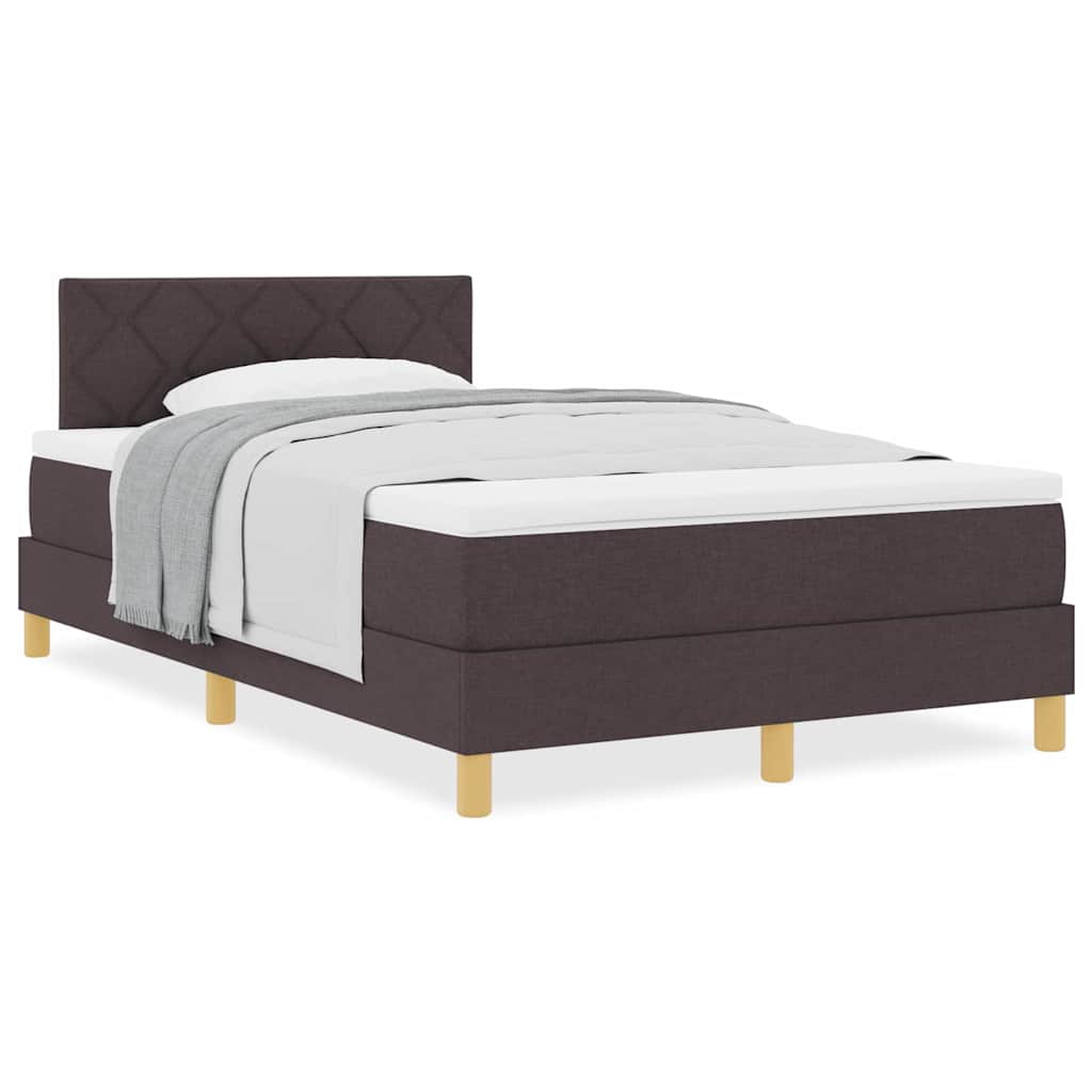 Boxspringbed met matras Donkerbruin 120 x 190 cm Stof
