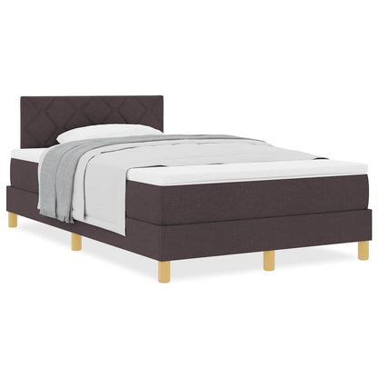 Boxspringbed met matras Donkerbruin 120 x 190 cm Stof