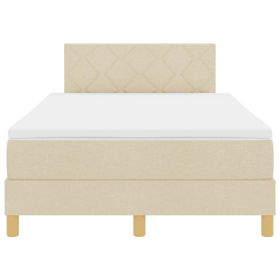 Boxspringbed met kussen met hoofdeinde Crème 120 x 190 cm Stof