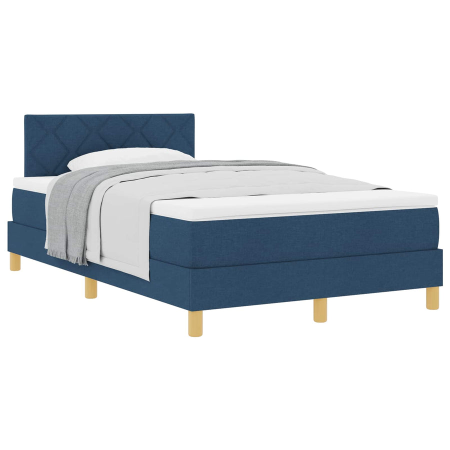 Boxspringbed met matras met hoofdeinde Blauw 120 x 190 cm Stof