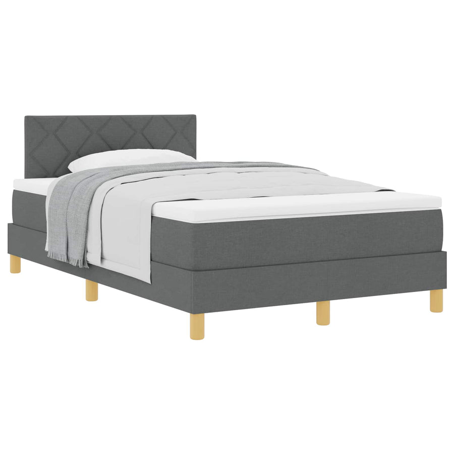Boxspringbed met matras Donkergrijs 120 x 200 cm Stof