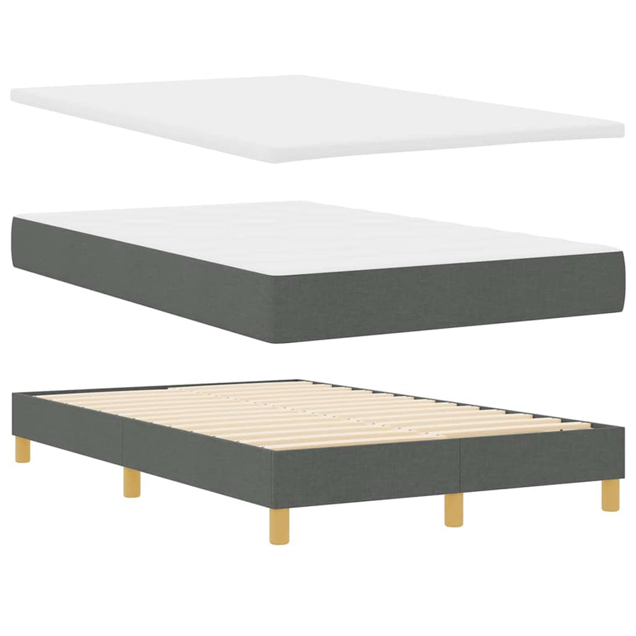 Boxspringbed met matras Donkergrijs 120 x 200 cm Stof