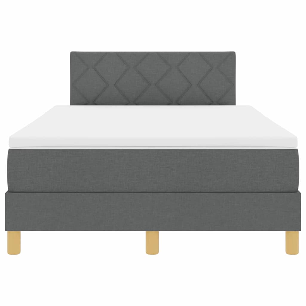 Boxspringbed met matras Donkergrijs 120 x 200 cm Stof