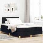 Box spring bed with mattress with headboard Black 120 x 200 cm Fabric