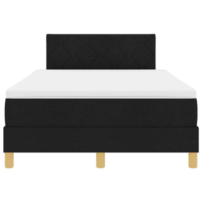 Boxspringbed met matras met hoofdeinde Zwart 120 x 200 cm Stof