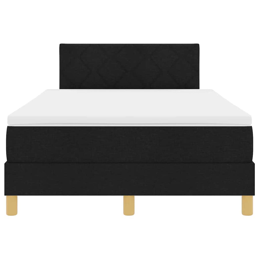 Boxspringbed met matras met hoofdeinde Zwart 120 x 200 cm Stof