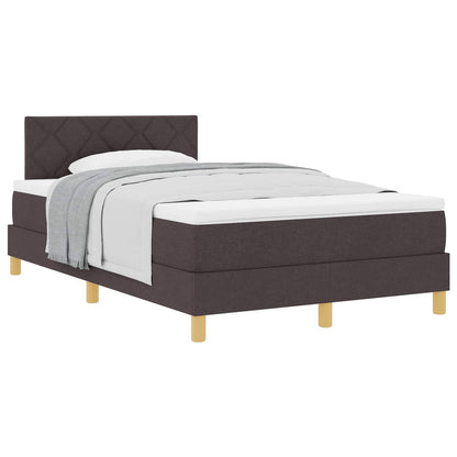 Boxspringbed met matras Donkerbruin 120 x 200 cm Stof