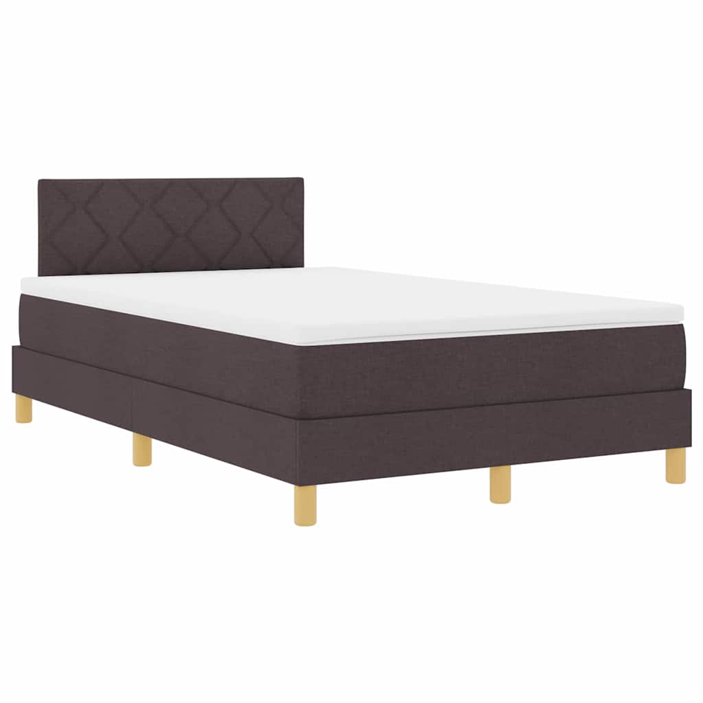 Boxspringbed met matras Donkerbruin 120 x 200 cm Stof