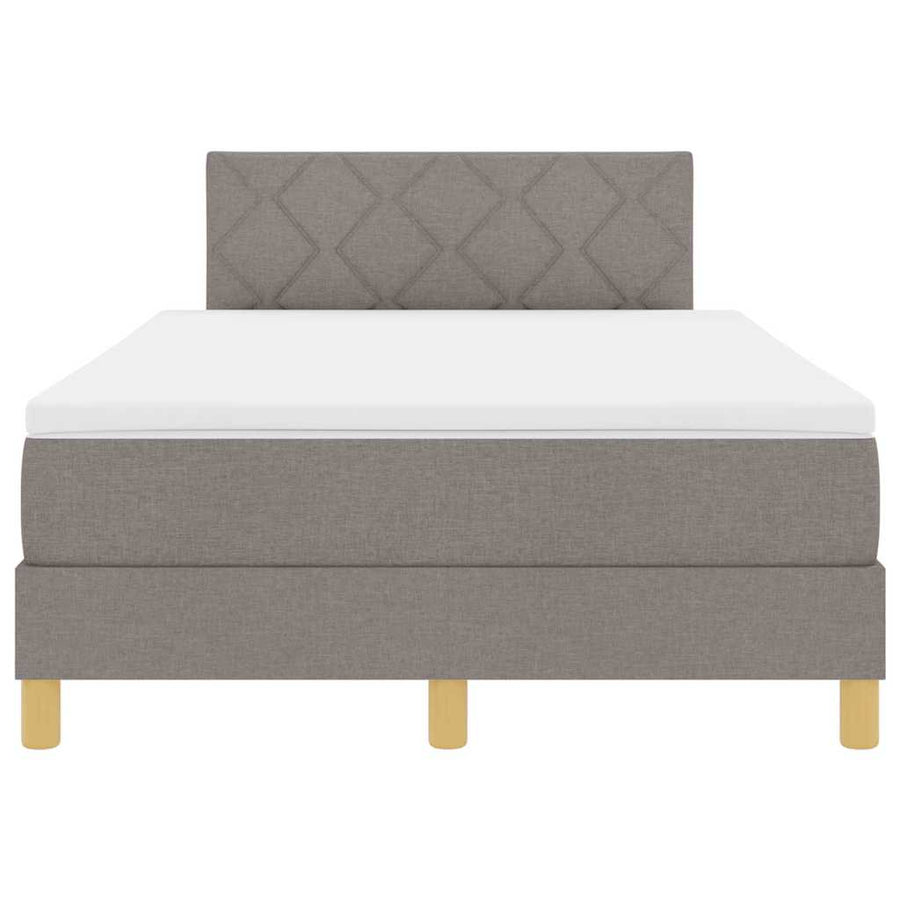 Boxspringbed met matras met hoofdeinde Taupe 120 x 200 cm Stof