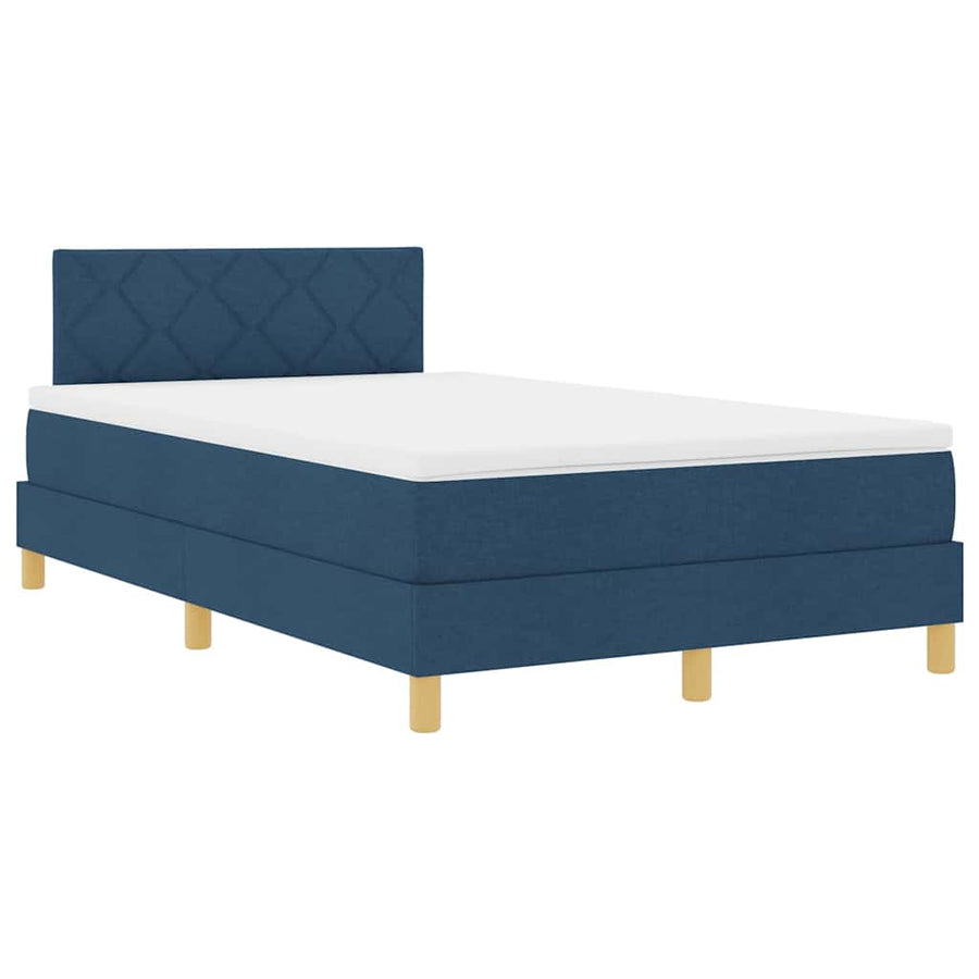 Boxspringbed met matras met hoofdeinde Blauw 120 x 200 cm Stof