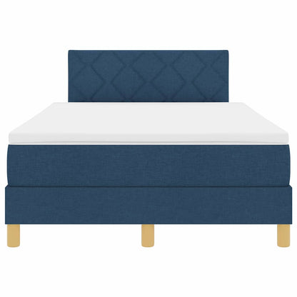 Boxspringbed met matras met hoofdeinde Blauw 120 x 200 cm Stof