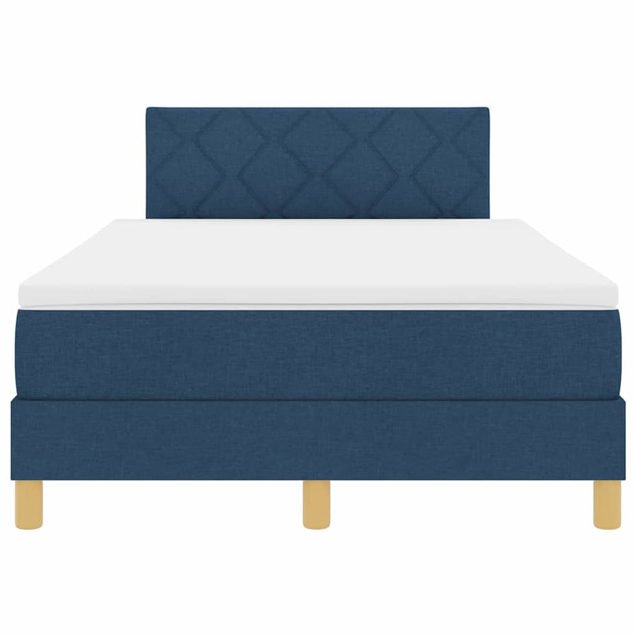 Boxspringbed met matras met hoofdeinde Blauw 120 x 200 cm Stof