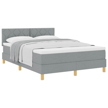 Boxspringbed met kussen Lichtgrijs 140 x 190 cm Stof