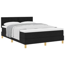 Boxspringbed met kussen met hoofdeinde Zwart 140 x 190 cm Stof
