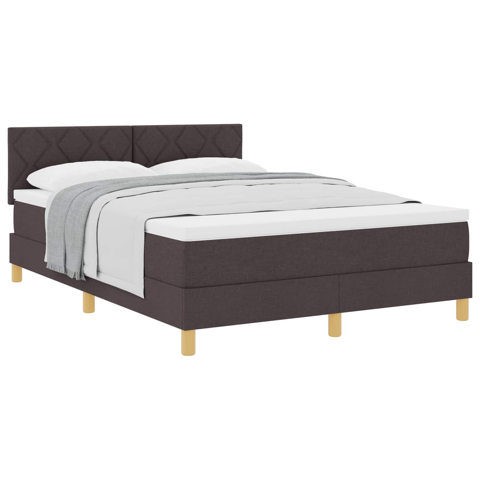 Boxspringbed met kussen Donkerbruin 140 x 190 cm Stof