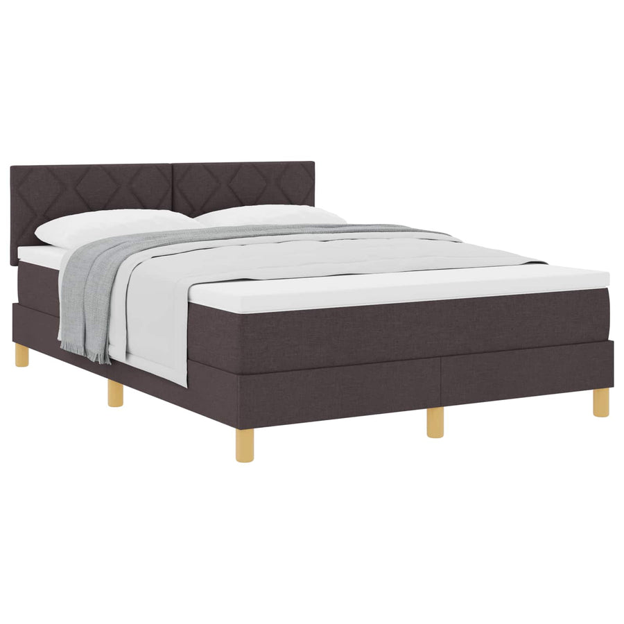 Boxspringbed met kussen Donkerbruin 140 x 190 cm Stof