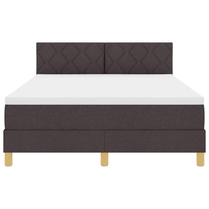 Boxspringbed met kussen Donkerbruin 140 x 190 cm Stof