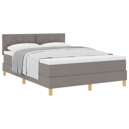 Boxspringbed met kussen met hoofdeinde Taupe 140 x 190 cm Stof