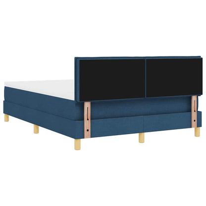 Boxspringbed met kussen met hoofdeinde Blauw 140 x 190 cm Stof