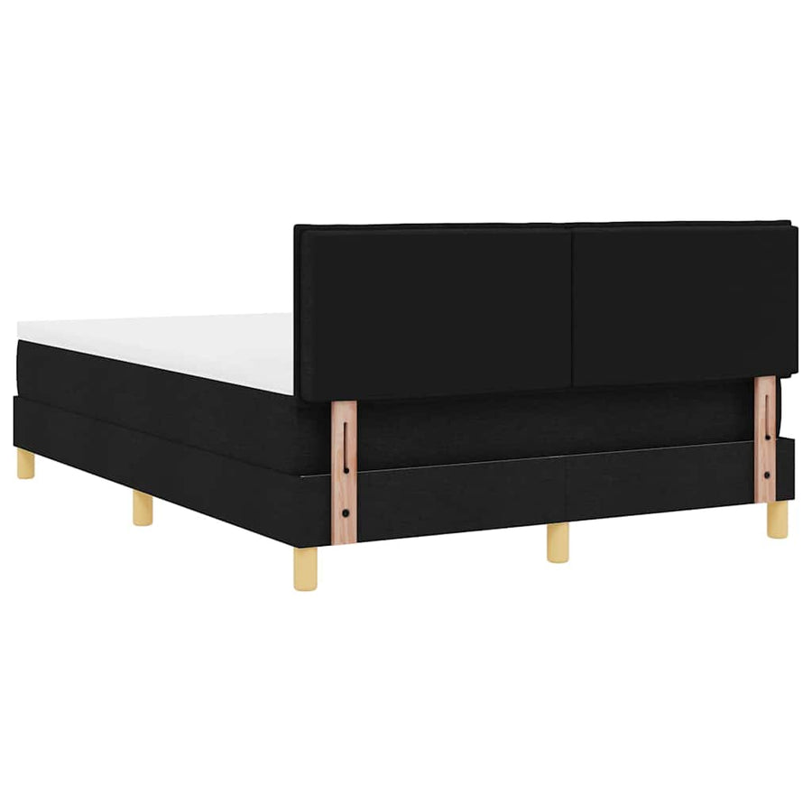 Boxspringbed met kussen met hoofdeinde Zwart 140 x 200 cm Stof