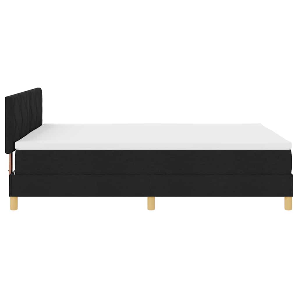 Boxspringbed met kussen met hoofdeinde Zwart 140 x 200 cm Stof