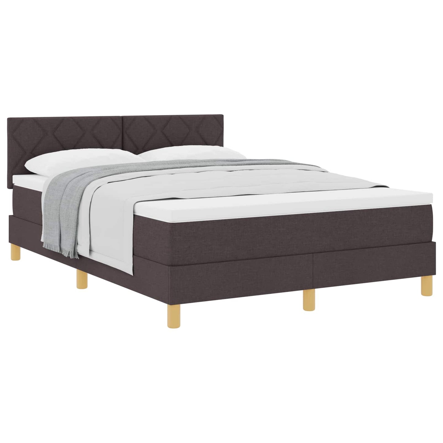 Boxspringbed met kussen Donkerbruin 140 x 200 cm Stof