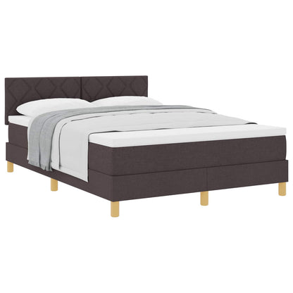 Boxspringbed met kussen Donkerbruin 140 x 200 cm Stof