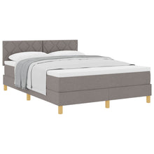 Boxspringbed met kussen met hoofdeinde Taupe 140 x 200 cm Stof