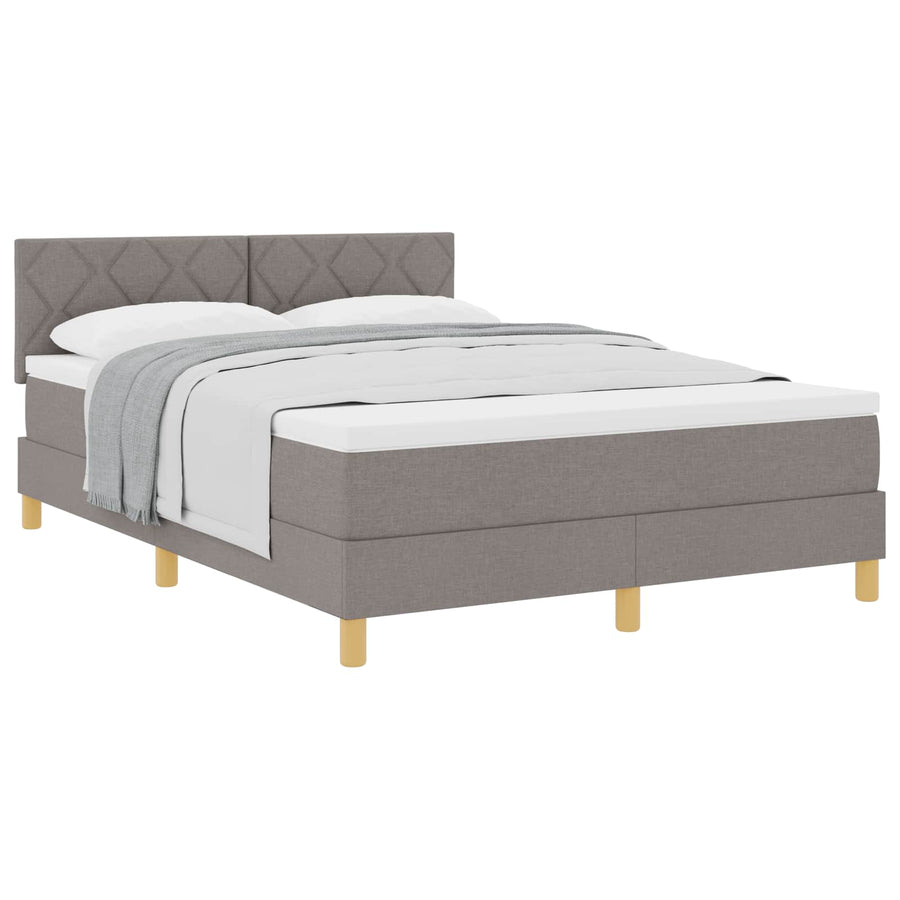Boxspringbed met kussen met hoofdeinde Taupe 160 x 200 cm Stof