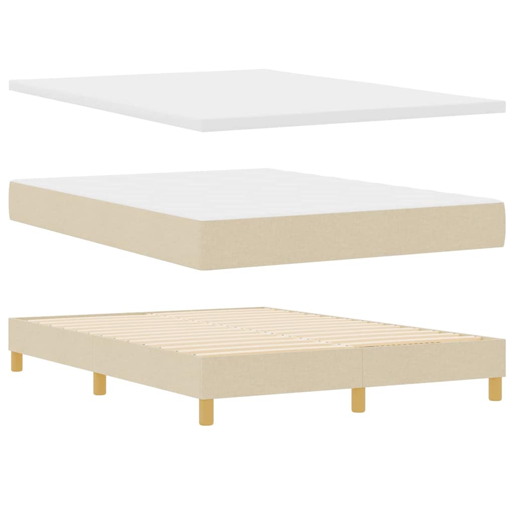 Boxspringbed met kussen met hoofdeinde Crème 160 x 200 cm Stof